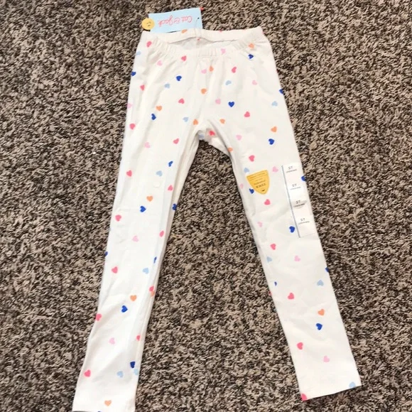 Cat & Jack Colorful Heart Print Kids Leggings Full Length Size 5T | NWT - Picture 1 of 3